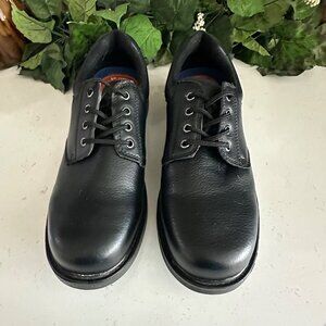 Dr. Scholls Mens Black Oil & Slip Resistant Leather Work Shoes Advanced Comfort